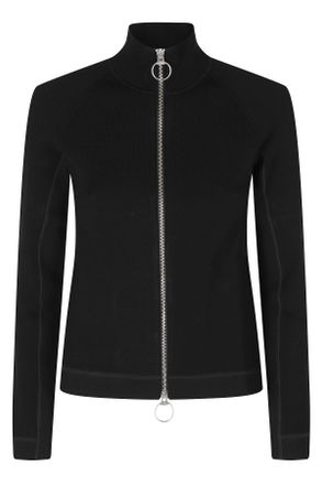 Ports 1961 Black High Neck Full-Zip Slim-Fit Viscose Sweater