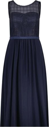 Vera Mont Flowing Satin Slip Midi Jurk - Dames - Casual kleedjes - Blauw - L - Leer - Kleedjes
