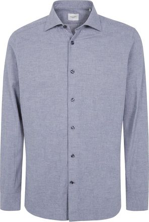 Tintoria Mattei Effen Flanellen Overhemd - Heren - Overhemden - Grijs - Maat: 3XL Flanel