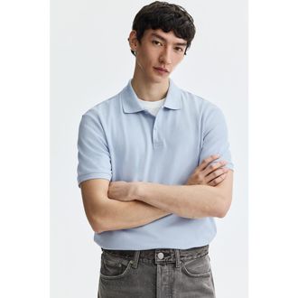 H&M Regular Fit Polo Shirt in Light Blue at Nordstrom, Size X-Small