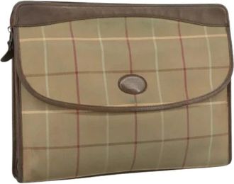 Burberry Pre-owned Clutches, female, Beige, Size: ONE SIZE Pre-owned Canvas Clutch Bag