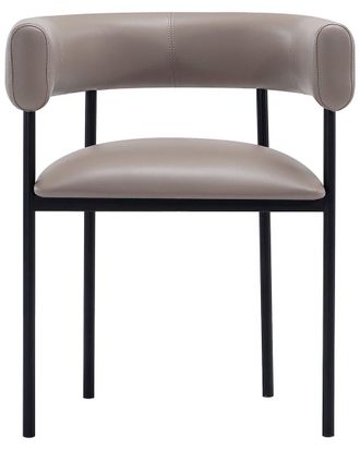 Manhattan Comfort Onda Metal Vegan Leather Dining Chair