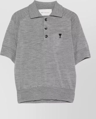 Ami wool short-sleeve polo shirt