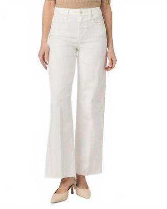 Paige Anessa High Waisted Wide Leg Jeans In Tonal Ecru