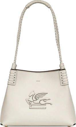 Etro Libra kleine leren shopper met gevlochten handgreep - Beige