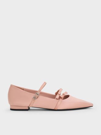 Charles & Keith Jessy Recycled Polyester Bow Pointed-Toe Flats