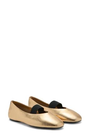 Mango Mary Jane Flat in Gold at Nordstrom, Size 6.5Us