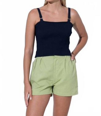 Lusana Christine Knitted Top In Navy