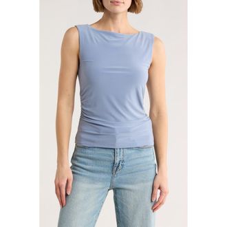 Leith Boat Neck Sleeveless Top in Blue Umbra at Nordstrom Rack, Size X-Small