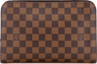 Louis Vuitton Coated Canvas Damier Ebene Saint Louis Pochette