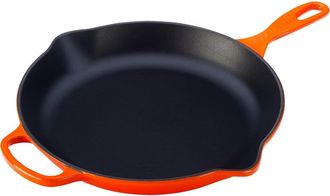 LE CREUSET Signature Handle Enamel 11 3/4 Inch Cast Iron Skillet in Flame at Nordstrom