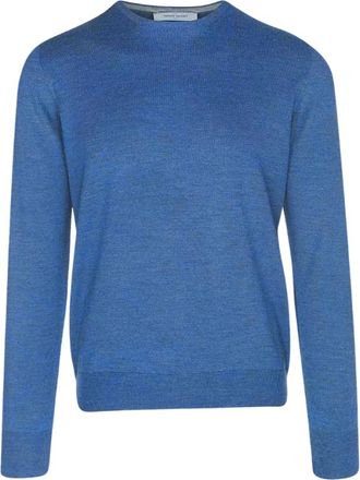 Gran Sasso Paricollo M/L Ronde hals knitwear - Heren - Ronde hals truien - Blauw - M - Truien & Vesten