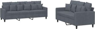 vidaXL Vidaxl - Juego De Sof&aacute;s Con Cojines 2 Piezas Terciopelo Gris Oscuro