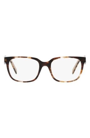 Prada 52mm Rectangular Optical Glasses in Caramel at Nordstrom