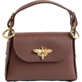 Persaman New York Bee Top Handle Leather Satchel in Brown at Nordstrom Rack