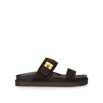 Steve Madden Womens Suede Take Two Dark Brown Sandals - Size UK 6