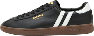 Patrick Mens Monaco Su&egrave;de Cupsole Sneakers (Zwart/Wit/Donkergum)