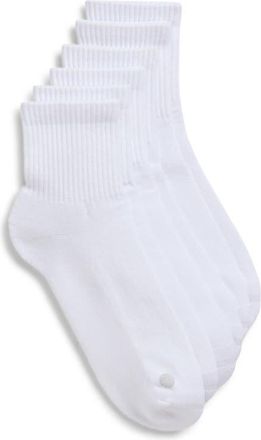 Zella Assorted 3-Pack Half Crew Socks in White at Nordstrom, Size 6-8.5