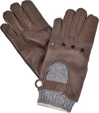 Brunello Cucinelli perforated leather gloves - Brown