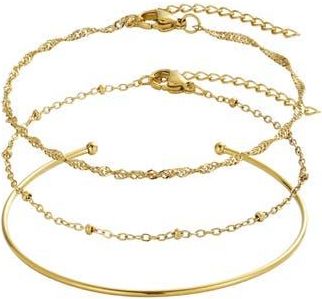 Adornia Set of 3 Assorted Bracelets in Gold at Nordstrom Rack