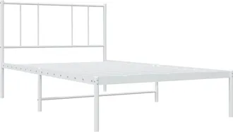vidaXL Estructura Cama Sin Colch&oacute;n Con Cabecero Metal Blanco 80x200 Cm Vidaxl