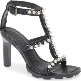 Karl Lagerfeld Midge T-Strap Sandal in Black at Nordstrom Rack, Size 9.5