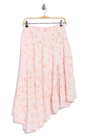 Abound Tiered Asymmetric Skirt in Pink- Orange Melanie Bloom at Nordstrom Rack, Size X-Large