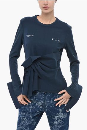 Off-white Long Sleeve Top STAFF WRAP with Tech Fabric Details size 46