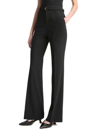 Vince Belted High Waist Flare Leg Pants in Black at Nordstrom Rack, Size 10