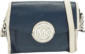 Michael Kors Pre-owned Margo Crossbody - Dames - Vintage Schoudertas - Blauw - ONE Size - Leer - Vintage