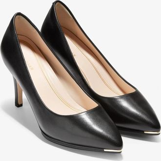 Cole Haan Grand Ambition Pump Womens US 9.5 Black Leather Stiletto Heel RHS3646