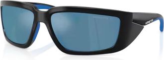 Arnette Zwart Blauw Gespiegelde Zonnebril - Heren - Zonnebrillen - Zwart - 62 MM - Accessoires