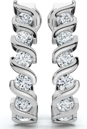 Pompeii3 3/8ct Diamond Hoop Earrings 14K White Gold