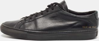 Common Projects Black Leather Achilles Lace Up Sneakers