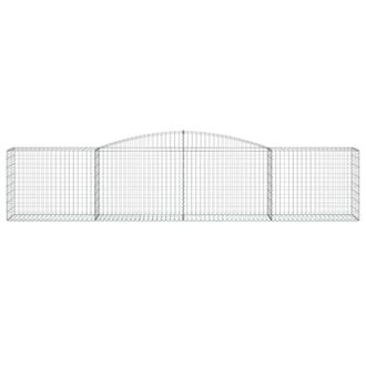 Berkfield Home Decorative Arched Gabion Basket 400x50x80/100 cm Galvanised Iron in Silver