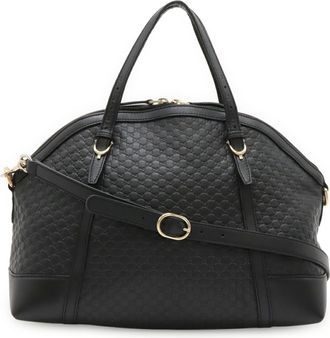 Gucci Black Leather Handbag Shoulder Bag Tote Bag (Pre-Owned)