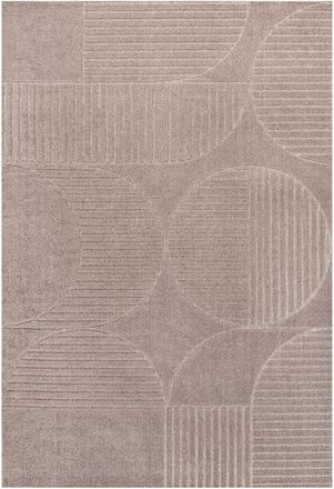 Jonathan Y Designs Nordby High-Low Geometric Arch Scandi Striped Indoor/Outdoor Area Rug in Taupe/beige at Nordstrom, Size 2Ft 0In X 8Ft 0In