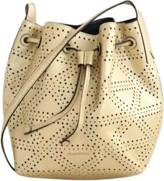 Armani Pre-owned Bucket Bags, female, Beige, Size: ONE SIZE Pre-owned Bucket Bag