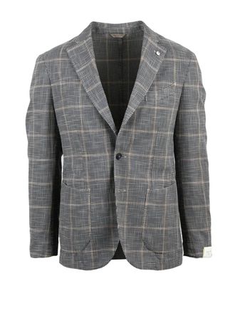 L.B.M. 1911 Grey Cotton Silk Fitted Jacket