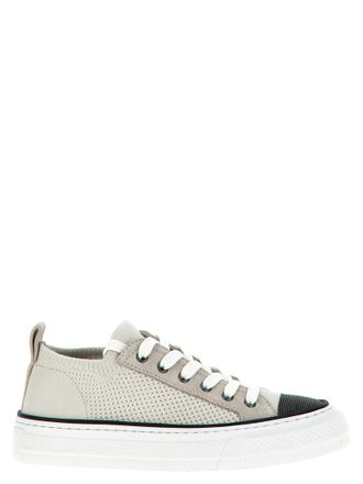 Brunello Cucinelli Multicolor Cotton Low Top Womens Sneakers