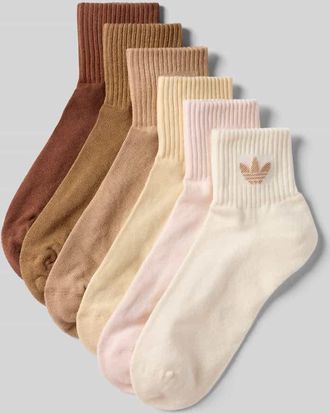 adidas Originals Socken mit Logo im 6er-Pack in Mittelbraun, Größe 34-36