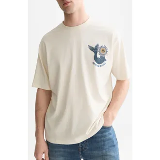 Scotch & Soda Loose Fit Graphic T-Shirt in Eggnog at Nordstrom, Size Xx-Large
