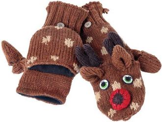 Nirvanna Designs Deer Cover Mittens in Brown at Nordstrom, Size Large