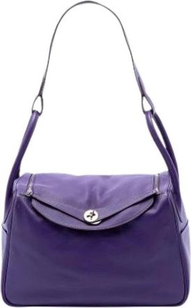 Herm&egrave;s Pre-owned Lindy 34 Schoudertas - Dames - Vintage Schoudertas - Paars - ONE Size - Leer - Vintage