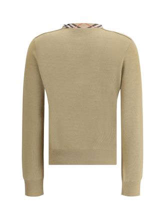 Burberry Womens Knit Cardigan Flax Wool Sweater