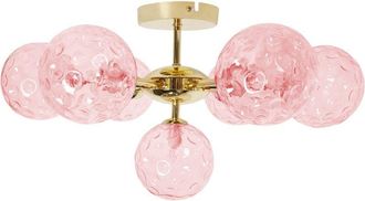 Beliani Ceiling Lamp ANADYR Glass Pink