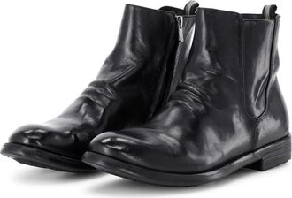Officine Creative Handgemaakte leren enkellaarzen - Heren - Enkellaarsjes - Zwart - 43 EU - Leer - Schoenen