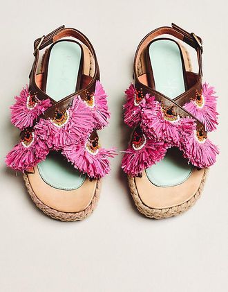 Meher Kakalia Rio Bloc Fringe Sandals