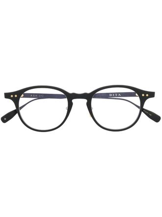 Dita Eyewear Ash engraved.-logo detail glasses - unisex - Acetate - 47 - Black