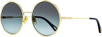 Chlo&eacute; Womens Scallop Rim Sunglasses CH0184S 005 Gold/Blue 59mm